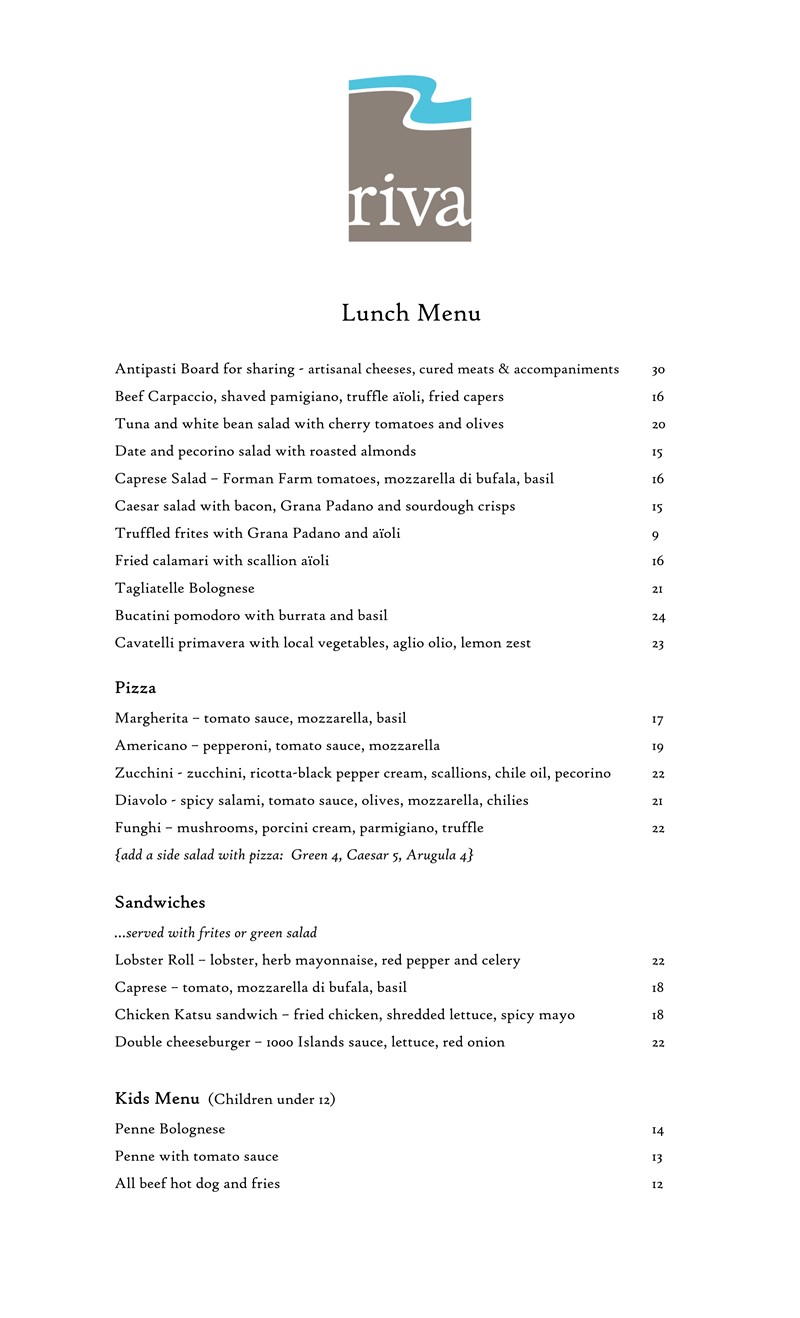 Lunch Menu